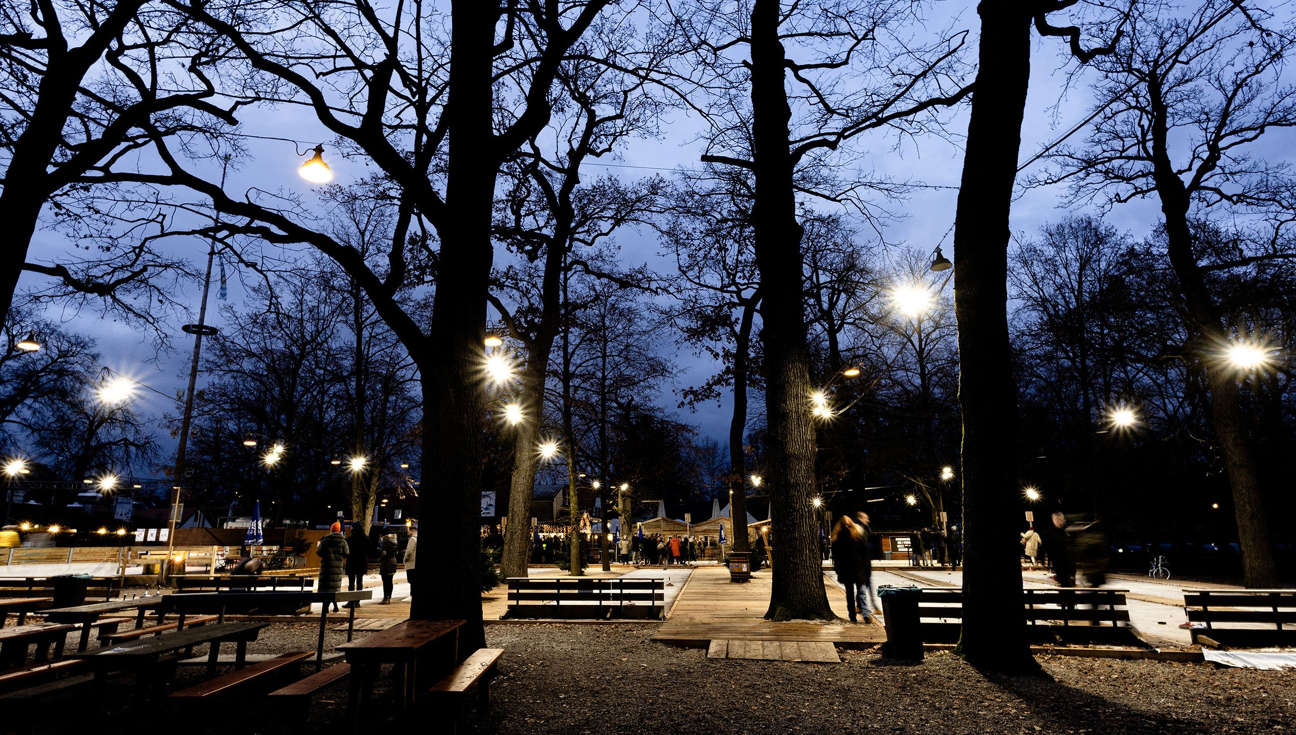 Eisstockschießen im Königlichen Hirschgarten